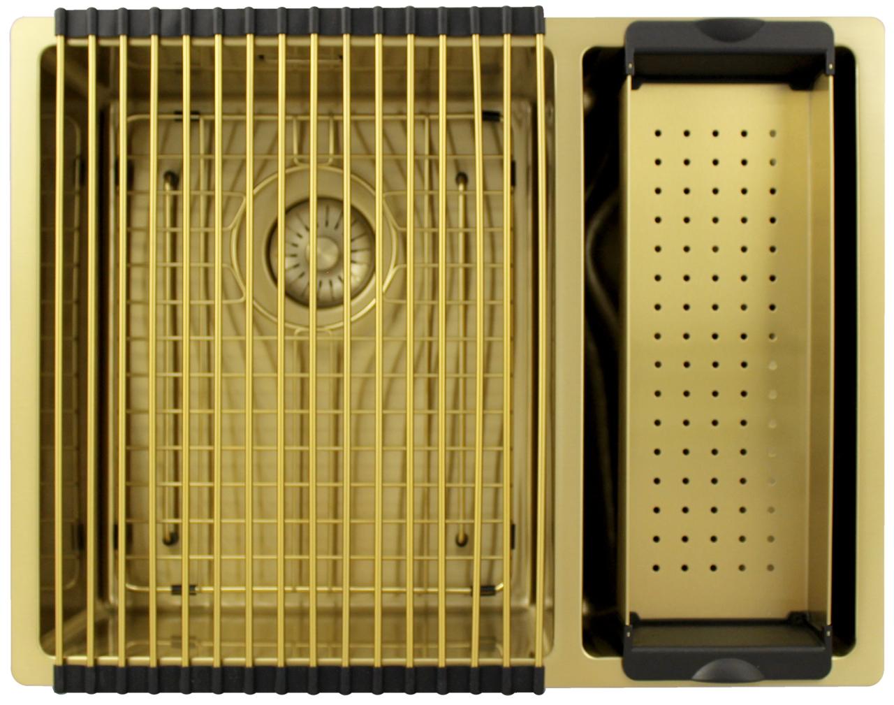 Pure.Sink Exclusivo Gouden 1,5 anderhalve spoelbak 34+18 cm 10mm radius PEX341840-60 - Productafbeelding 7