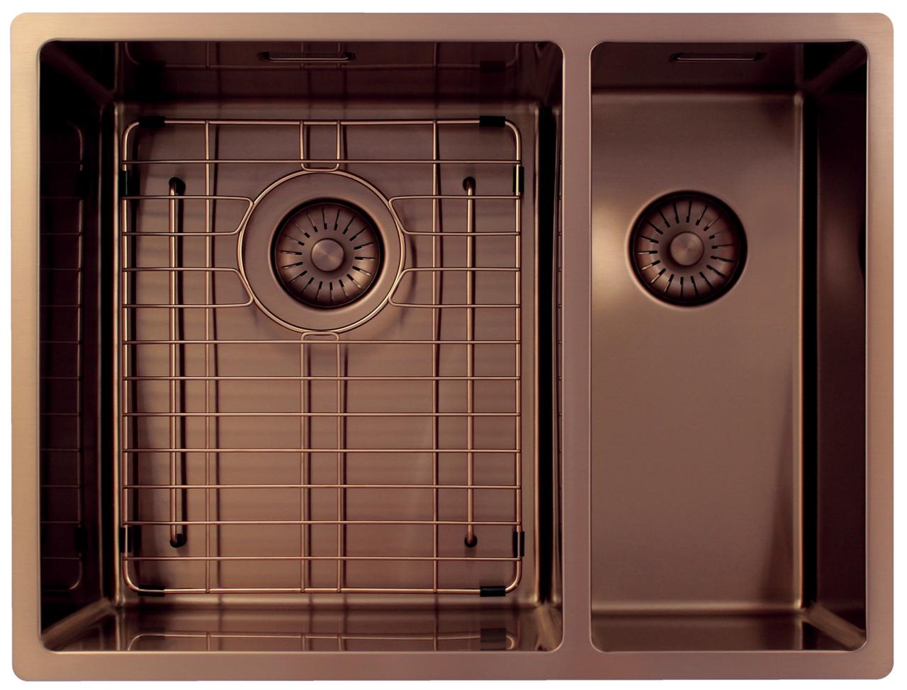Pure.Sink Exclusivo Koperen 1,5 anderhalve spoelbak 34+18 cm 10mm radius PEX341840-62 - Productafbeelding 5