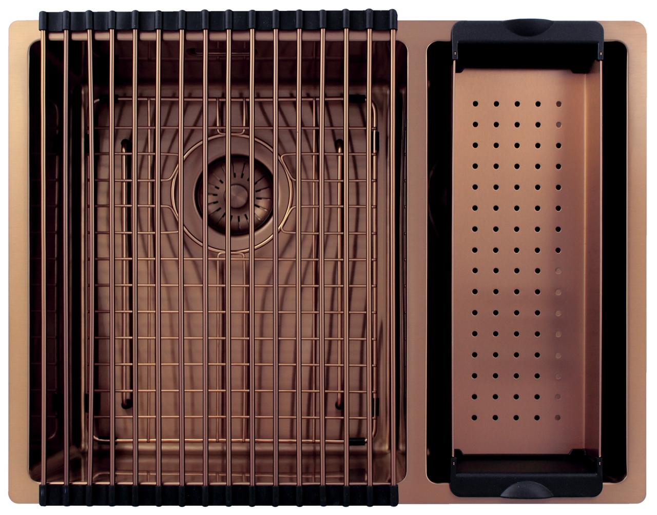 Pure.Sink Exclusivo Koperen 1,5 anderhalve spoelbak 34+18 cm 10mm radius PEX341840-62 - Productafbeelding 6