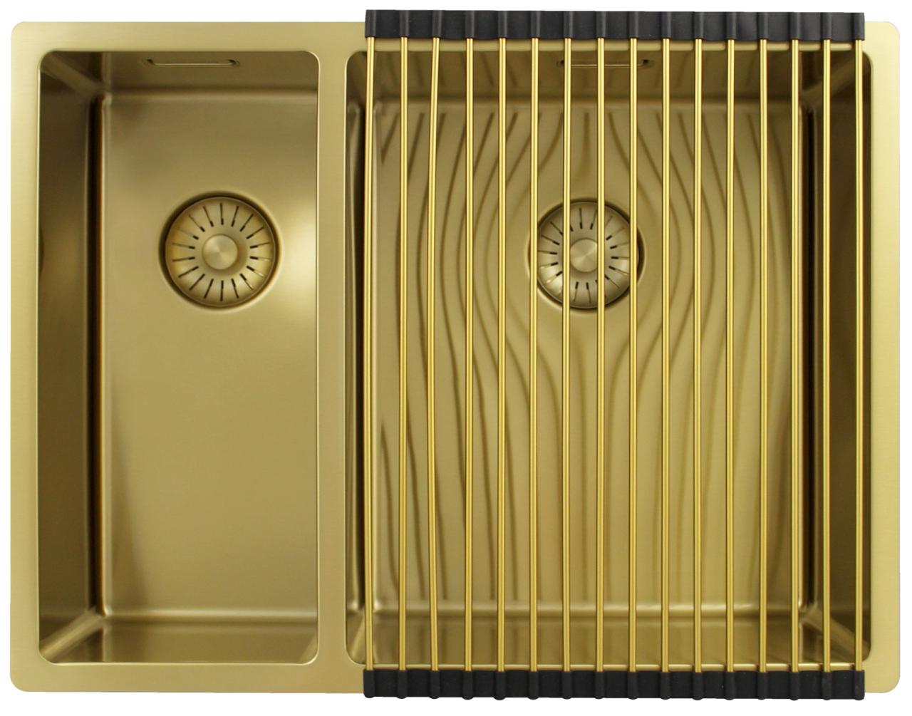 Pure.Sink Exclusivo Gouden 1,5 anderhalve spoelbak 18+34 cm 10mm radius PEX183440-60 - Productafbeelding 4