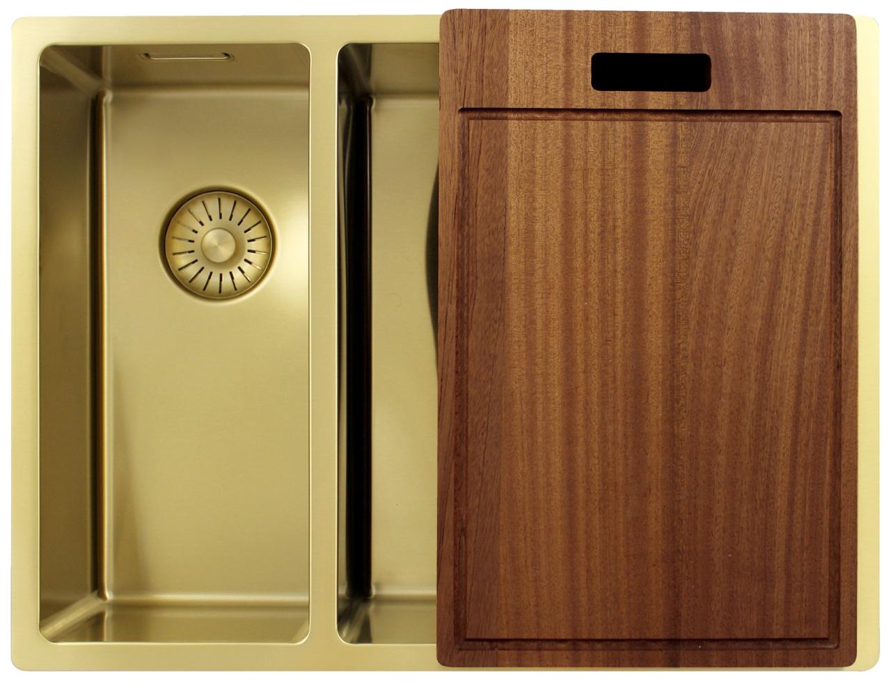 Pure.Sink Exclusivo Gouden 1,5 anderhalve spoelbak 18+34 cm 10mm radius PEX183440-60 - Productafbeelding 5
