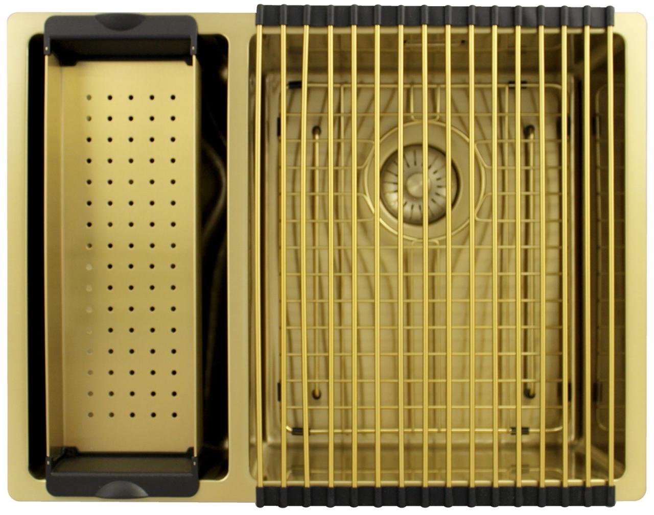 Pure.Sink Exclusivo Gouden 1,5 anderhalve spoelbak 18+34 cm 10mm radius PEX183440-60 - Productafbeelding 7