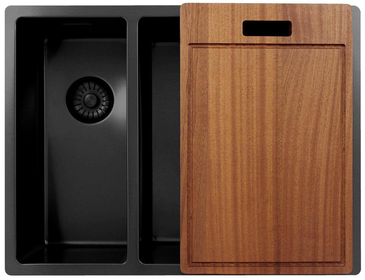 Pure.Sink Exclusivo Gun Metal 1,5 anderhalve spoelbak 18+34 cm  10mm radius PEX183440-61 - Productafbeelding 4