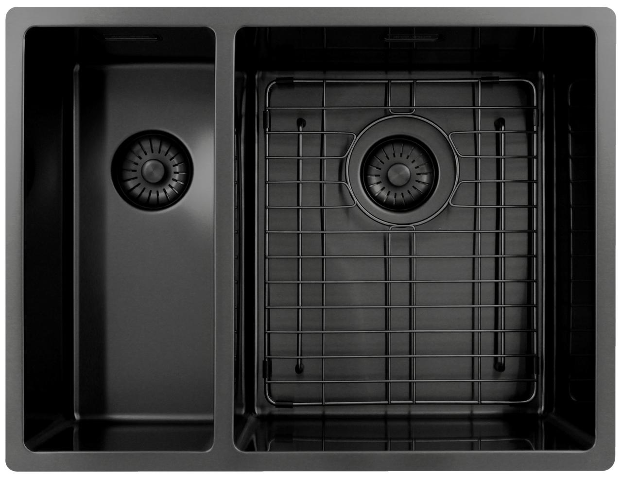 Pure.Sink Exclusivo Gun Metal 1,5 anderhalve spoelbak 18+34 cm  10mm radius PEX183440-61 - Productafbeelding 5