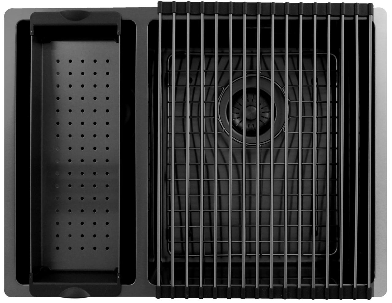 Pure.Sink Exclusivo Gun Metal 1,5 anderhalve spoelbak 18+34 cm  10mm radius PEX183440-61 - Productafbeelding 6