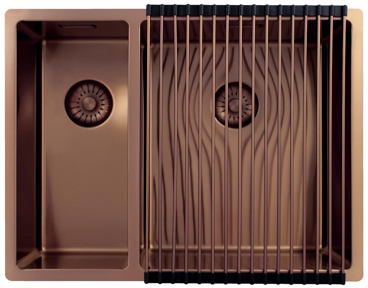 Pure.Sink Exclusivo Koperen 1,5 anderhalve spoelbak 18+34cm 10mm radius PEX183440-62 - Productafbeelding 5