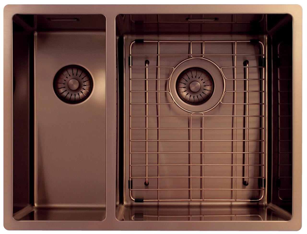 Pure.Sink Exclusivo Koperen 1,5 anderhalve spoelbak 18+34cm 10mm radius PEX183440-62 - Productafbeelding 6