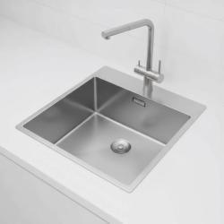 Pure.Sink Exclusivo RVS spoelbak 49x52 cm Tapwing met kraangatbank 10mm radius PEX4540T-02