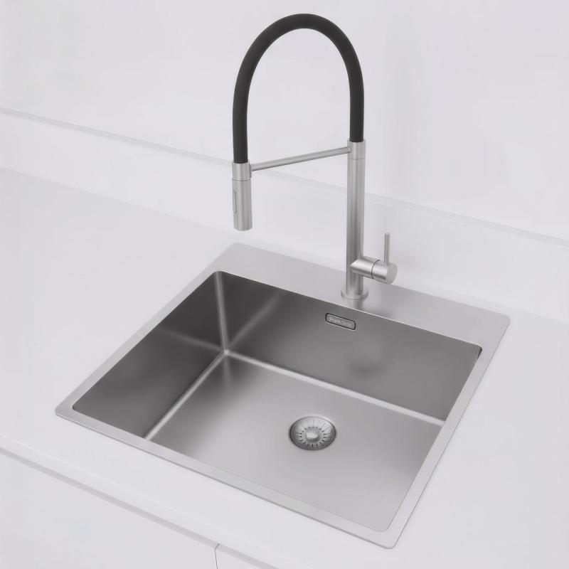 Pure.Sink Exclusivo RVS spoelbak 54x52cm Tapwing met kraangatbank 10mm radius PEX5040T-02