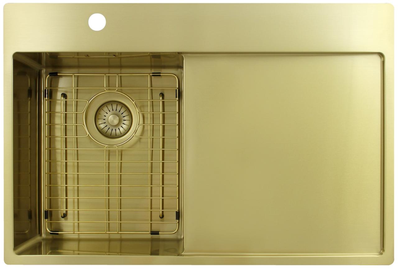 Pure.Sink Exclusivo Gouden kleine spoelbak met afdruipgedeelt 78x52 cm Tapwing links PEX3478LT-60 - Productafbeelding 6