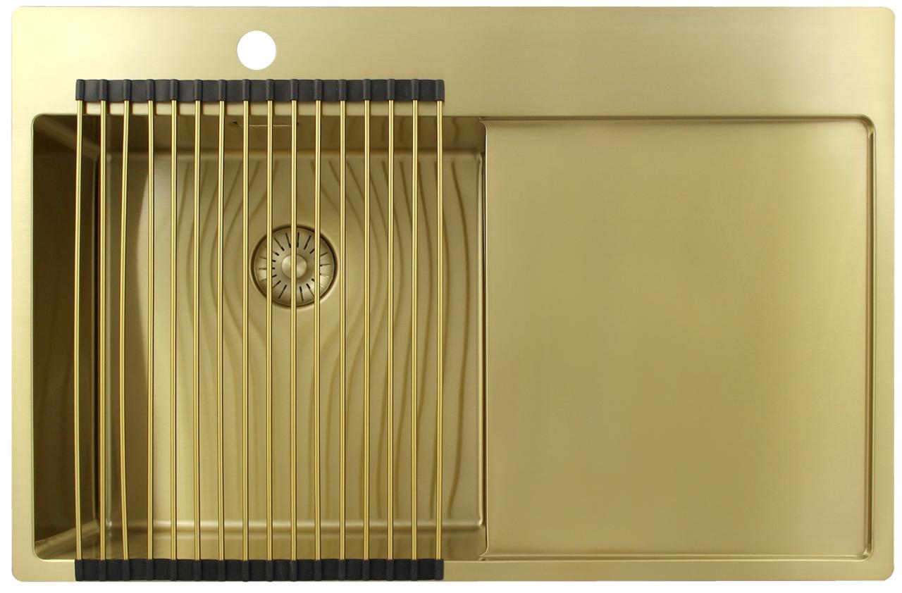 Pure.Sink Exclusivo Gouden spoelbak met afdruipgedeelte 78x52 cm Tapwing links PEX4078LT-60 - Productafbeelding 4
