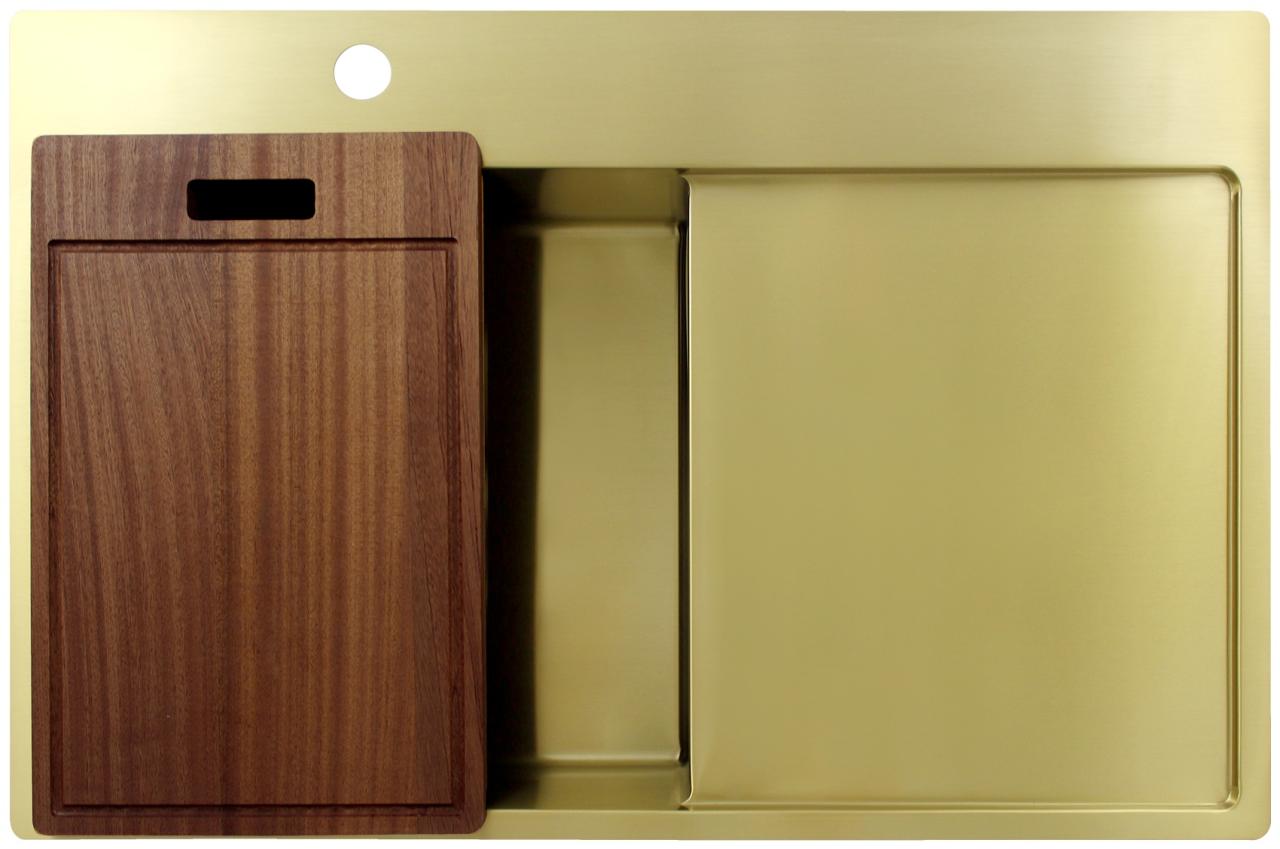 Pure.Sink Exclusivo Gouden spoelbak met afdruipgedeelte 78x52 cm Tapwing links PEX4078LT-60 - Productafbeelding 5
