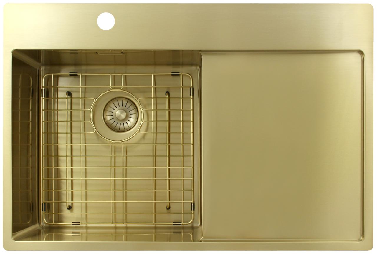 Pure.Sink Exclusivo Gouden spoelbak met afdruipgedeelte 78x52 cm Tapwing links PEX4078LT-60 - Productafbeelding 6