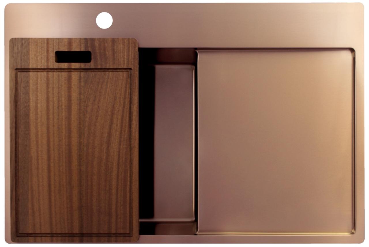 Pure.Sink Exclusivo Koperen spoelbak met afdruipgedeelte 78x52 cm Tapwing links PEX4078LT-62 - Productafbeelding 5