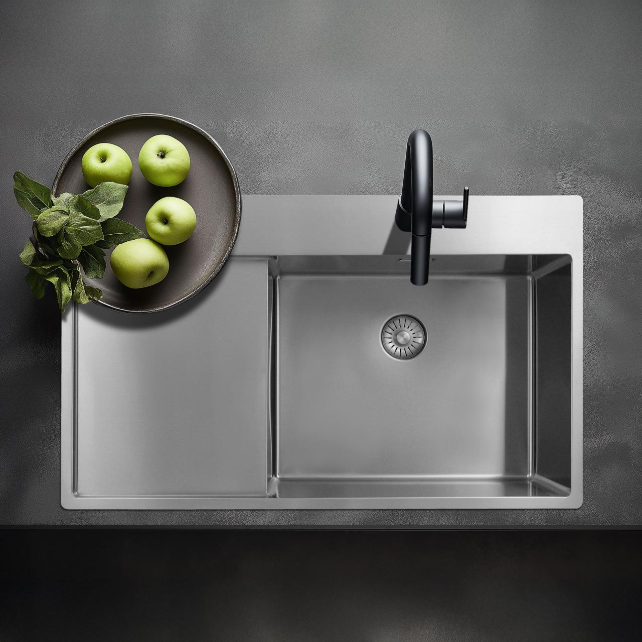 Pure.Sink Exclusivo RVS spoelbak met afdruipgedeelte 86x52 cm Tapwing rechts PEX5086RT-02 - Productafbeelding 2