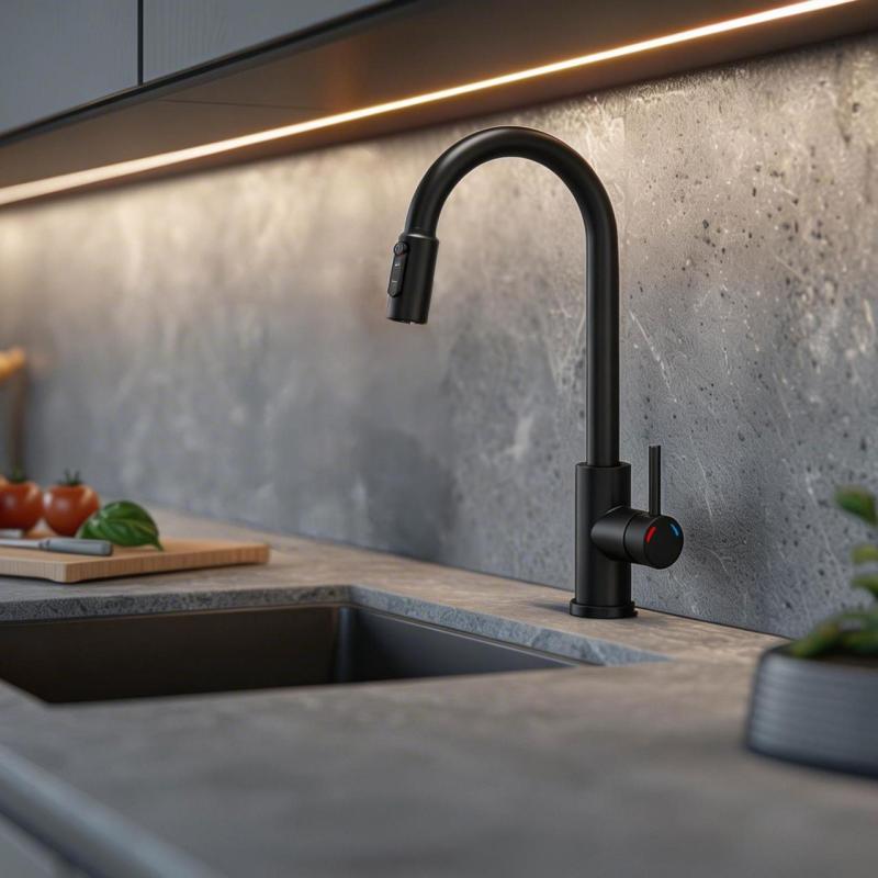 Quadri Viora Keukenmengkraan Zwart 3-weg met een extra aansluiting voor gefilterd water 1208971403