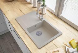 Graniteland Liri Granieten Beige spoelbak met afdruipgedeelte 765x448 mm 1208971439