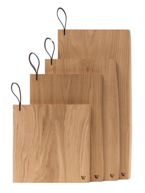 Woodsea Chop-Chop Oak S -  Eikenhouten Snijplank 25x24cm met lederen handvat 1208971539