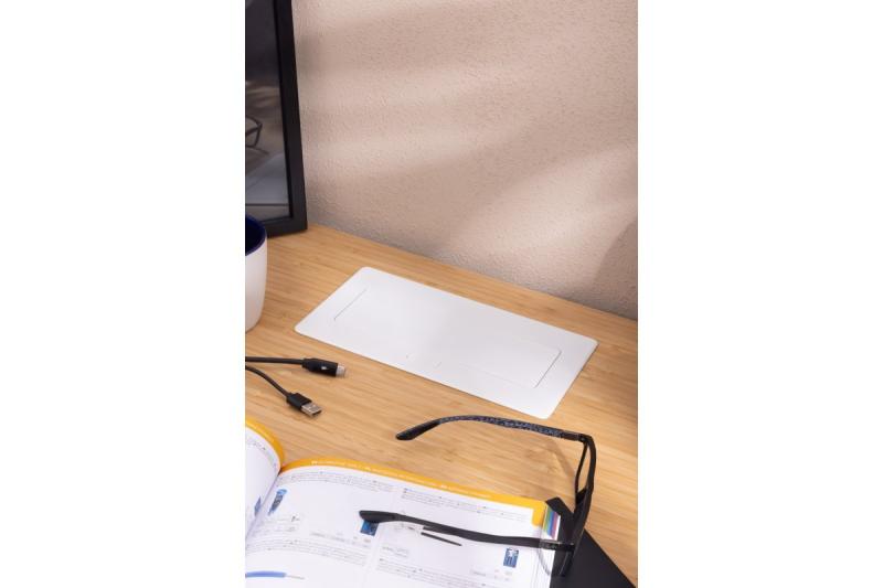 MULTISOFT Meubelstopcontact 2x Stopcontact met Aarding, USB A+C, RJ45, Stroomkabel met Stekker, Wit