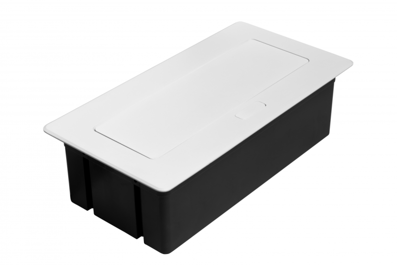 MULTISOFT meubelcontactdoos 2x Stopcontact met Aarding, USB A+C, RJ45, HDMI, Stroomkabel met Stekker, Wit