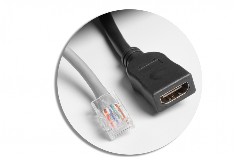 MULTISOFT meubelcontactdoos 2x Stopcontact met Aarding, USB A+C, RJ45, HDMI, Stroomkabel met Stekker, Wit