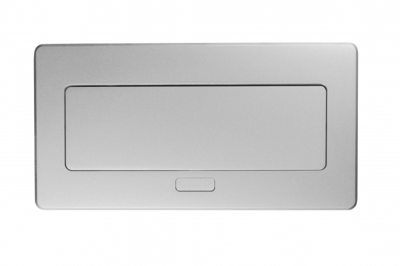 MULTISOFT meubelstopcontact 2x stopcontact met aarding, USB A+C, RJ45, HDMI, voedingskabel met stekker, aluminium