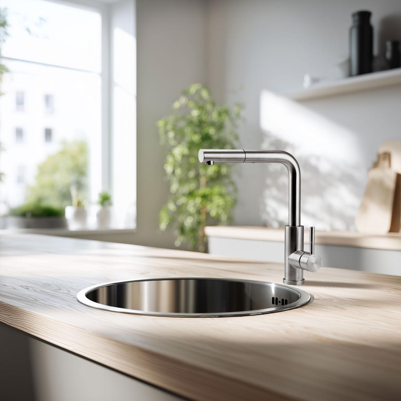 Pure.Sink Rondo RVS Ronde Spoelbak vlakinbouw, onderbouw en opbouw 38 cm PRN38-02 - Productafbeelding 4