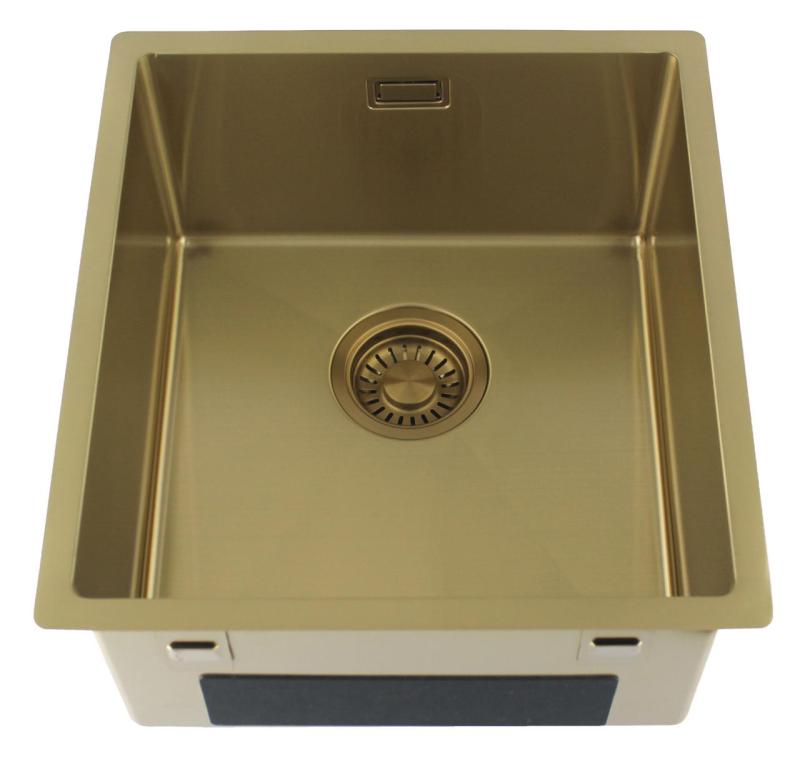 Pure.Sink Luxion Gouden spoelbak 36x40 cm onderbouw, vlakinbouw en opbouw PLX3640-60