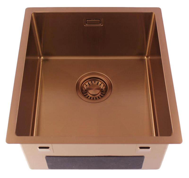 Pure.Sink Luxion Koperen spoelbak 36x40 cm onderbouw, vlakinbouw en opbouw PLX3640-62