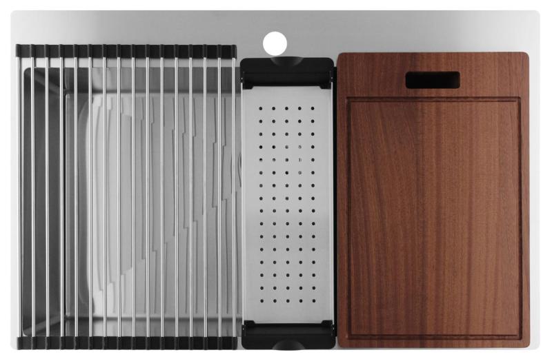 Pure.Sink Luxion Grote RVS spoelbak 78x50 cm Tapwing met kraangatbank PLX7850T-02