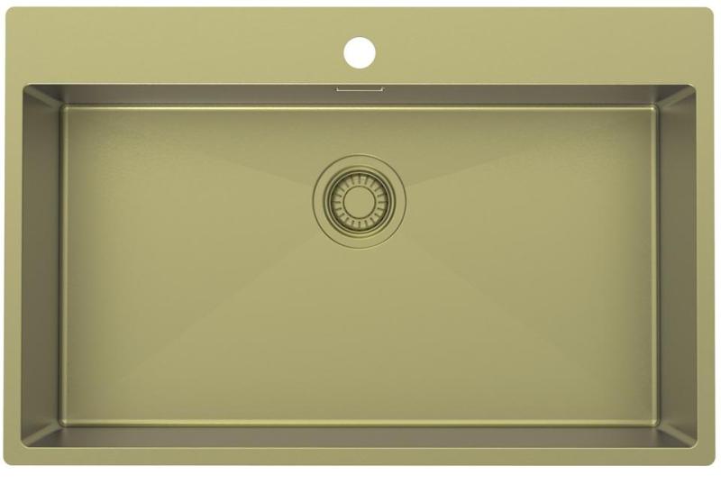 Pure.Sink Luxion Grote Gouden spoelbak 78x50 cm Tapwing met kraangatbank PLX7850T-60