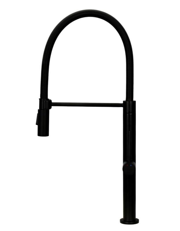 Pure.Sink Luxion Mat Zwarte keukenkraan profi met flexibele uitloop en 2 straalsoorten PLXFLEX-10