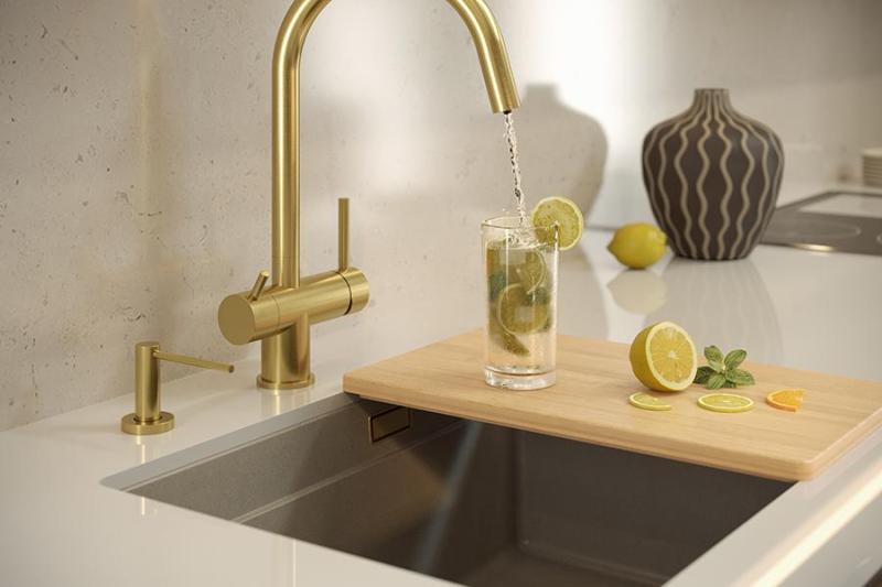 Quadri Newport II graniet onderbouw beige spoelbak 560x450mm met rvs plug en afvoerkapje 1208971766