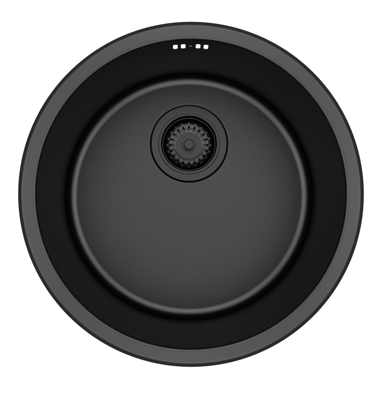 Pure.Sink Rondo Gun metal Ronde Spoelbak vlakinbouw, onderbouw en opbouw  38 cm PRN38-61 - Productafbeelding