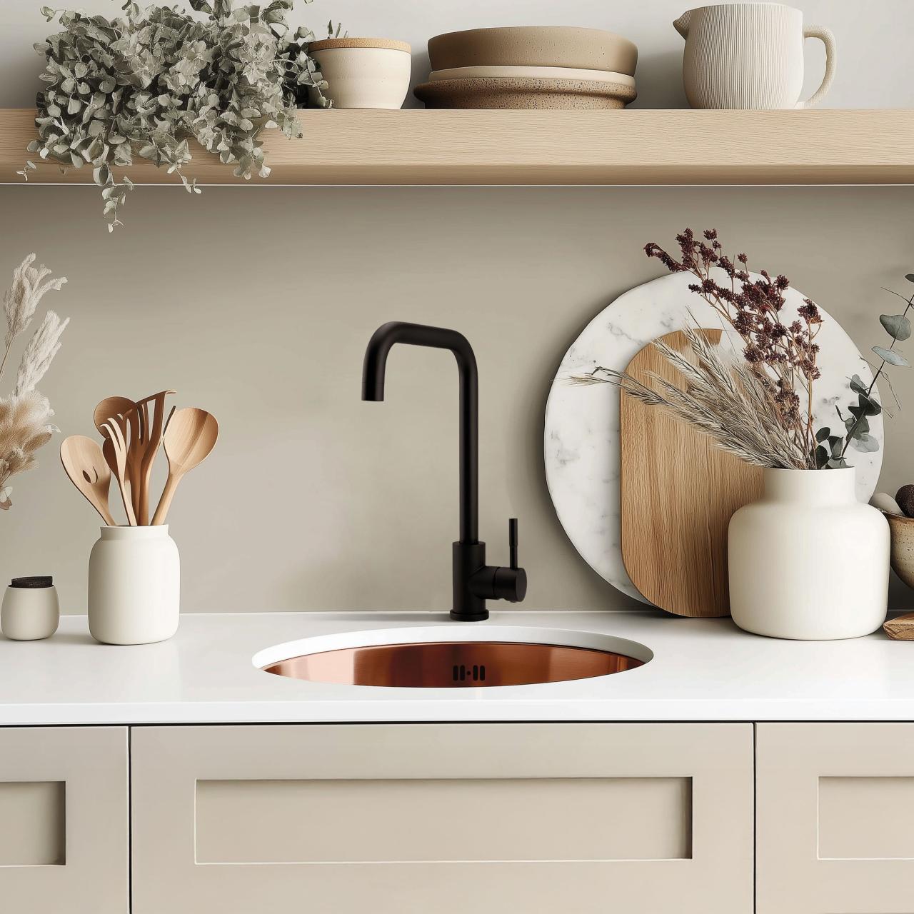 Pure.Sink Rondo Koperen Ronde Spoelbak vlakinbouw, onderbouw en opbouw 38 cm PRN38-62 - Productafbeelding 4