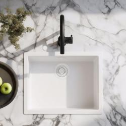 Ausmann Fibre witte spoelbak 50x40cm onderbouw, opbouw en vlakinbouw met automatische witte plug 1208971903