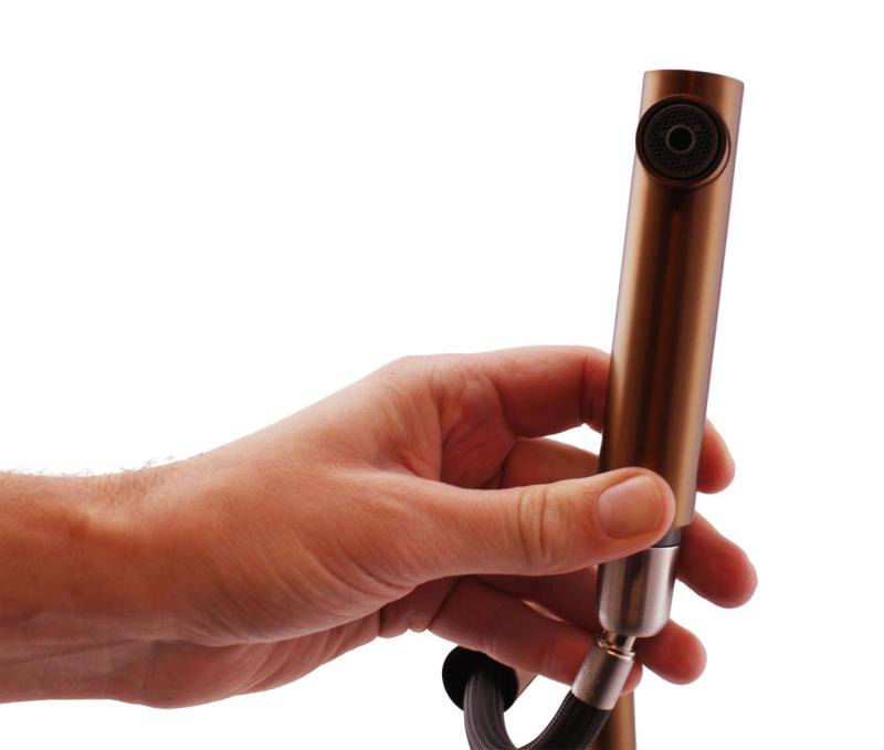 Pure.Sink Elite Steel Clear-S PVD Koper 3-weg Keukenkraan met Uittrekbare Uitloop en Gefilterd Water PS8120-62