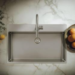 Pure.Sink Exclusivo RVS grote Spoelbak 75x40cm Tapwing met kraangat BB7540T-02