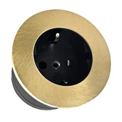 Indux Round Inbouw Contactdoos met 1 Stopcontact Randaarde Goud 1208972317