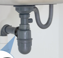 Aquadesign Afvoerset rvs met overloop voor enkele spoelbak 1208972439