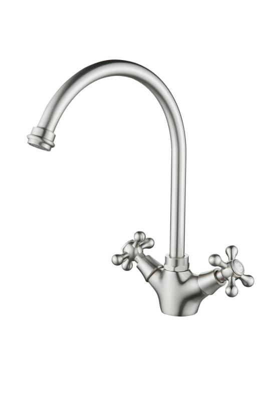 Aquanello Heritage Ascot Klassieke Keuken Nostalgische Keukenkraan RVS met Ronde Uitlop NB-4003-HA