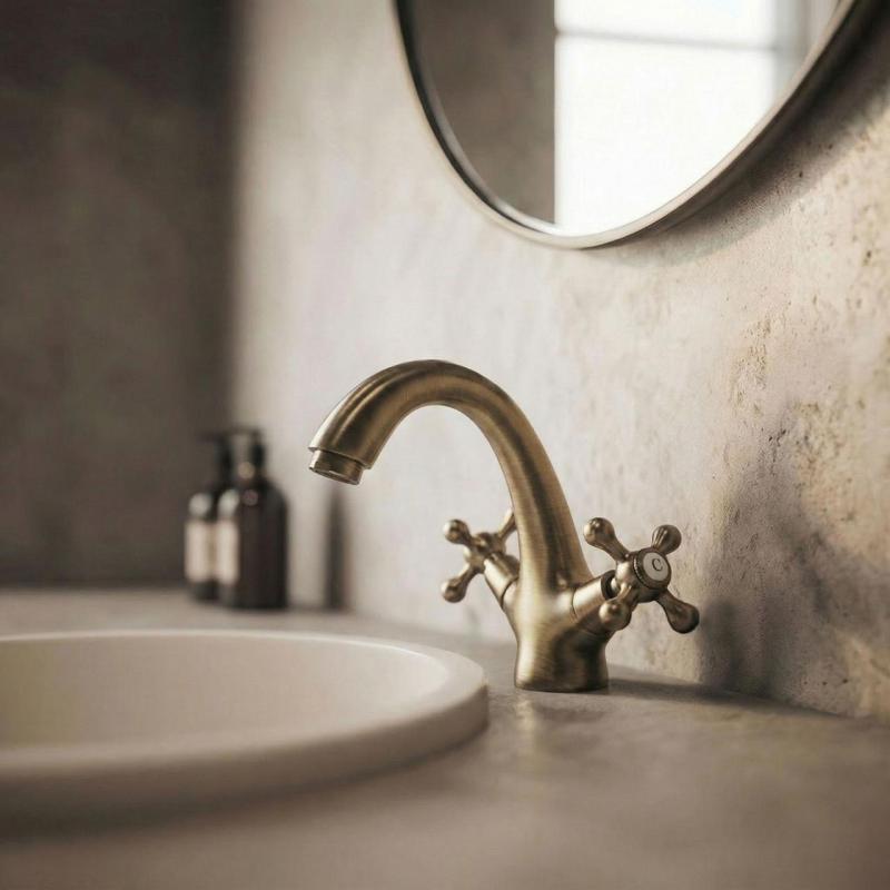 Aquanello Heritage Ascot Klassieke Nostalgische Wastafelmengkraan Brons BN-4101-HA