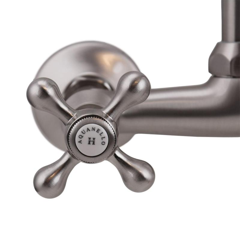 Aquanello Heritage Ascot Classic Kitchen Wall Faucet Top Spout Stainless Steel NB-4110-HA