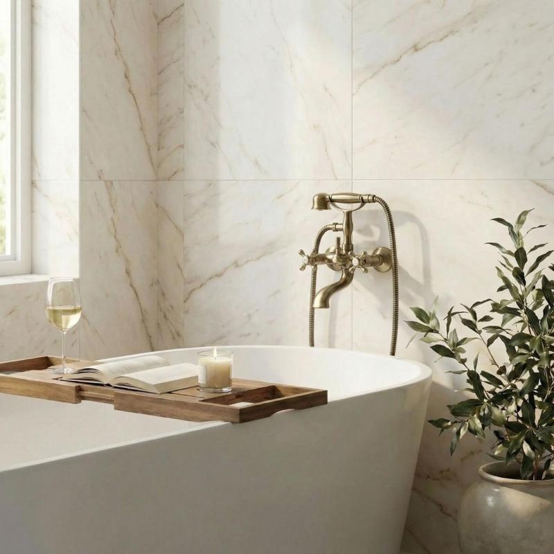 Aquanello Heritage Ascot Klassieke Opbouw Badkraan met Sterknoppen Brons inclusief Handdouche BN-3002-HA