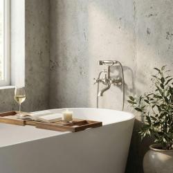 Aquanello Heritage Ascot Klassieke Opbouw Badkraan met Sterknoppen RVS inclusief Handdouche NB-3002-HA