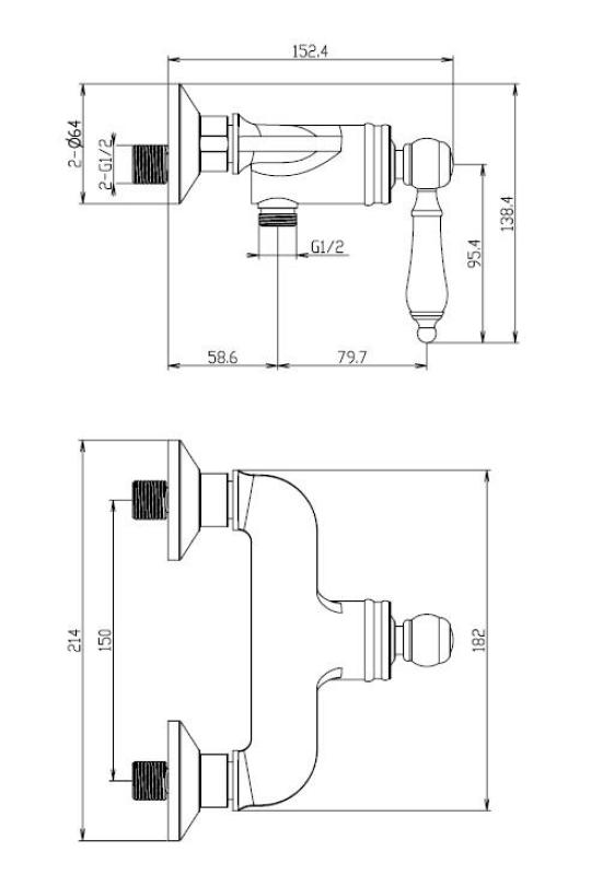 Aquanello Heritage Manor Klassieke Douchemengkraan Brons BN-2001-HM