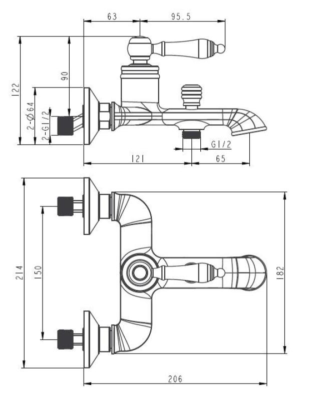 Aquanello Heritage Manor Klassieke Badmengkraan Chroom CR-3001-HM
