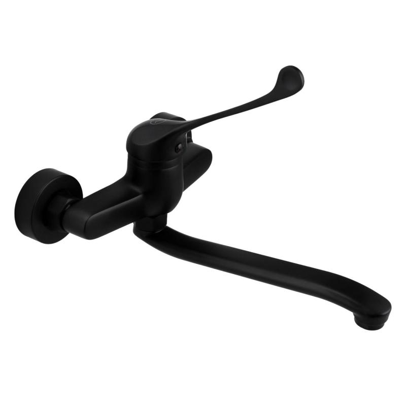 Aquanello Medic Keuken Muurkraan met Lange Hendel Zwart BL-1005-MD