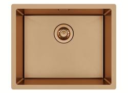 Ausmann Mosel Combinatieset Spoelbak PVD Koper 50x40 cm met Keukenkraan, Zeepdispenser en Rolmat 1208972563