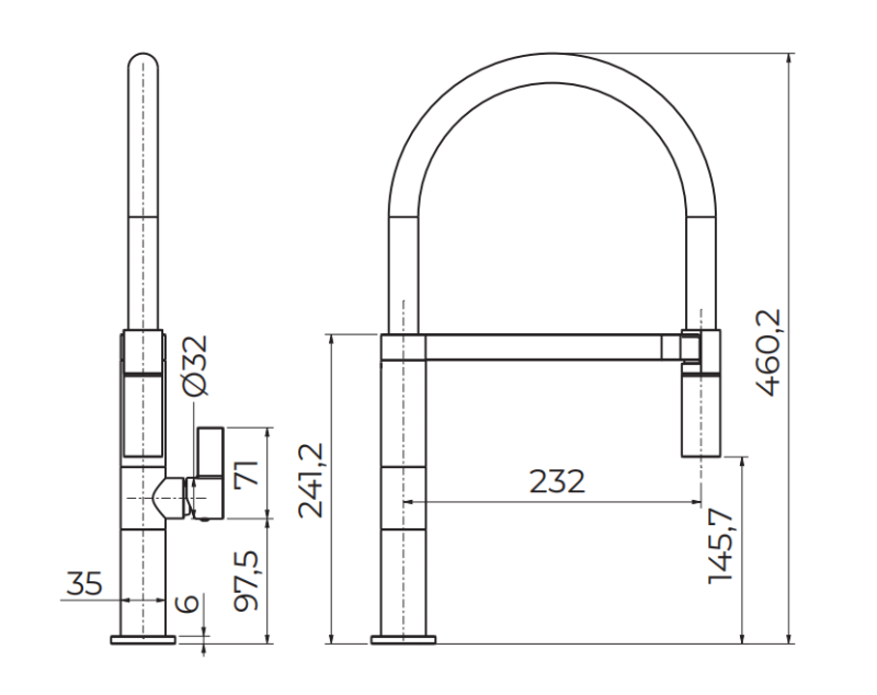 Ausmann Alira RVS Keukenkraan met Flexibele uitloop 1208972564